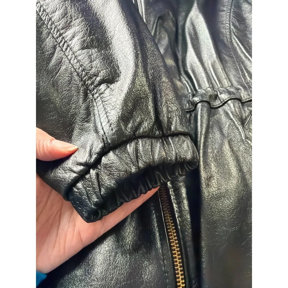 Wilsons‎ Leather Women's M Hooded Coat Thinsulate Insulated Black Jacket